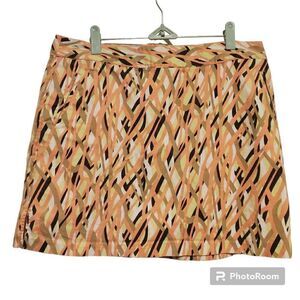 GUC Lady Hagen Peach Geometric Print Active Skort -Size 12